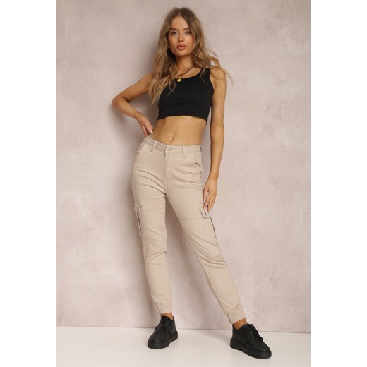 Beżowe Spodnie Cargo Eraste ze sklepu Renee odzież w kategorii Spodnie damskie - zdjęcie 162398955