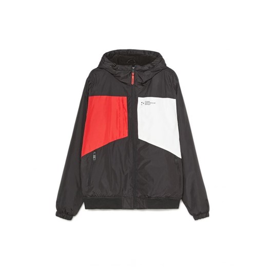 Cropp - Trójkolorowa kurtka z kapturem - czarny Cropp XXL Cropp