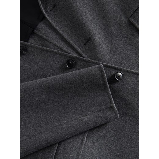Reserved - Jednorzędowy płaszcz z wełną - Szary Reserved M Reserved