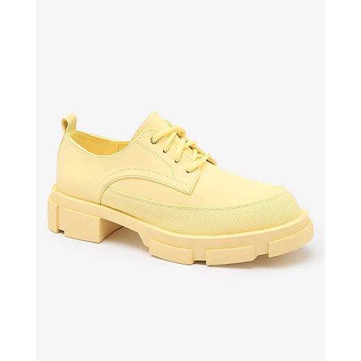 Royalfashion Żółte damskie matowe półbuty na masywnej podeszwie Trendy Chunky Royalfashion.pl 38 okazja royalfashion.pl