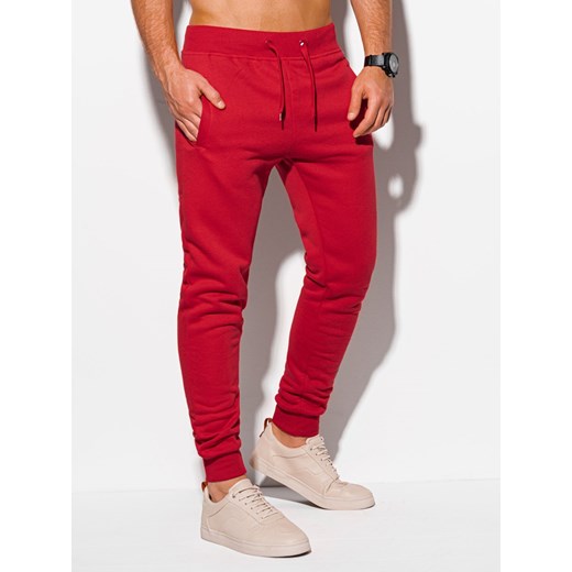 Spodnie męskie dresowe 928P - czerwone ze sklepu Edoti w kategorii Spodnie męskie - zdjęcie 162412087