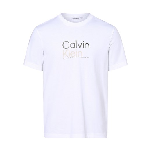 Calvin Klein T-shirt męski Mężczyźni Bawełna biały nadruk ze sklepu vangraaf w kategorii T-shirty męskie - zdjęcie 162412208