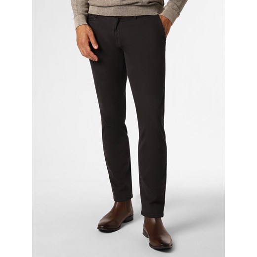 BRAX Spodnie Mężczyźni Bawełna antracytowy jednolity ze sklepu vangraaf w kategorii Spodnie męskie - zdjęcie 162413149