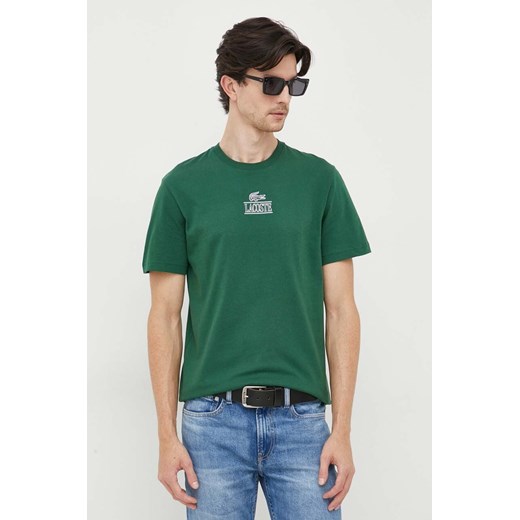 Lacoste t-shirt bawełniany kolor zielony z nadrukiem ze sklepu ANSWEAR.com w kategorii T-shirty męskie - zdjęcie 162415886
