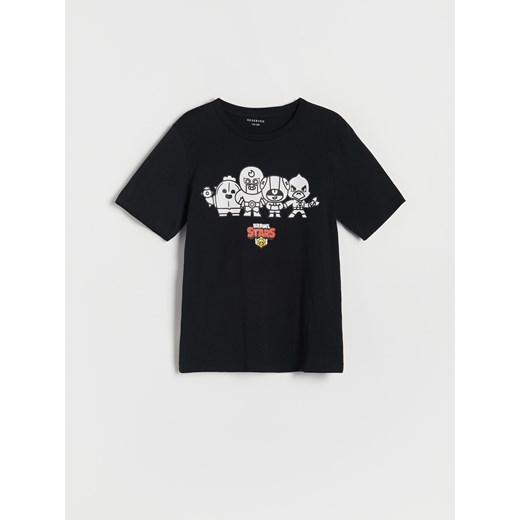 T-shirt chłopięce czarny Reserved z krótkim rękawem 