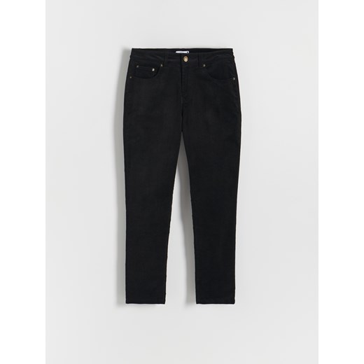 Reserved - Spodnie sztruksowe slim fit - czarny Reserved S Reserved