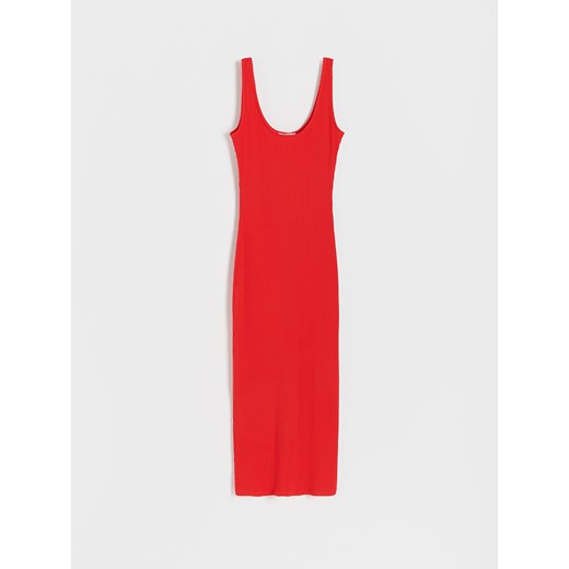 Reserved - Sukienka z prążkowanej dzianiny - czerwony Reserved XS Reserved