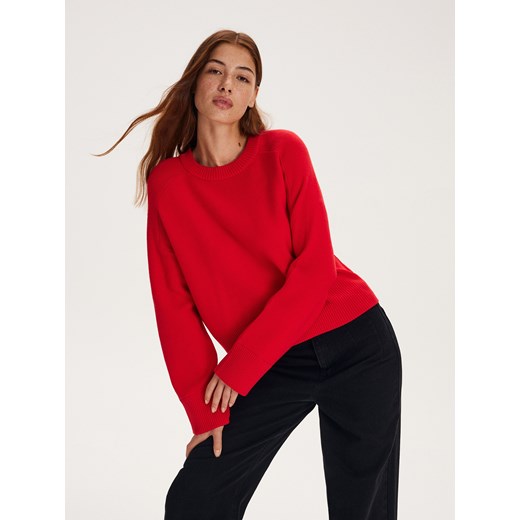 Reserved - Gładki sweter - czerwony Reserved M Reserved