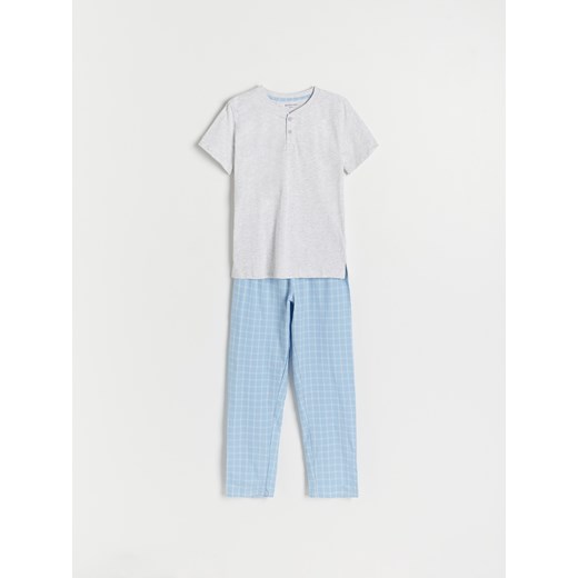 Reserved - Dwuczęściowa piżama w paski - niebieski Reserved 86/92 (1 Reserved