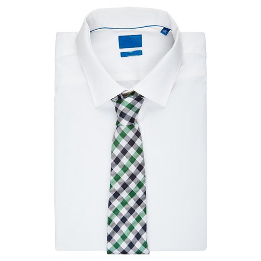 Tommy Hilfiger Tailored Krawat green zalando bialy kratka