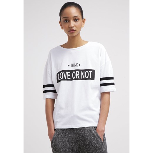 TWINTIP Tshirt z nadrukiem white/black zalando bialy mat