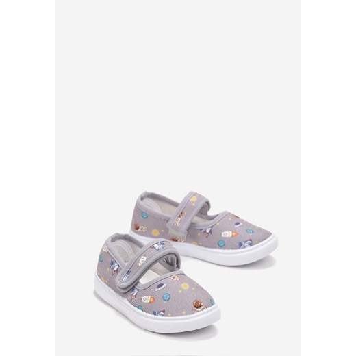 Szare Tenisówki z Paskiem na Rzep i Kosmicznymi Nadrukami Bellon 21 okazja born2be.pl