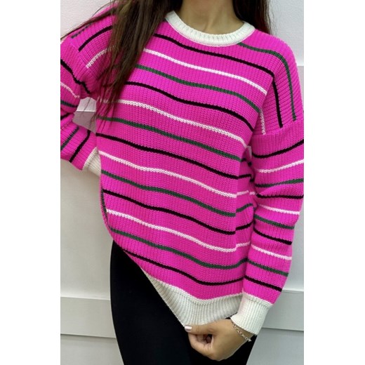 Sweter DESVORA FUCHSIA uniwersalny okazja Ivet Shop