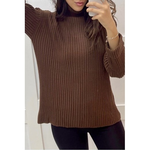 Sweter PRALOMA BROWN ze sklepu Ivet Shop w kategorii Swetry damskie - zdjęcie 162490226