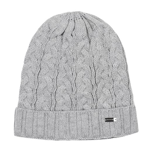 Damska czapka z warkoczowym splotem jasnoszara ze sklepu WITTCHEN w kategorii Czapki zimowe damskie - zdjęcie 162495568