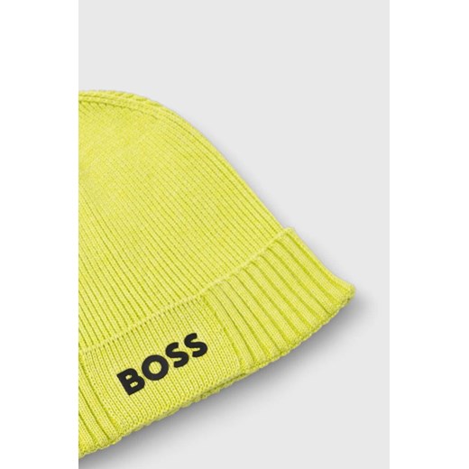 Boss Green czapka z domieszką wełny BOSS GREEN kolor zielony ONE ANSWEAR.com