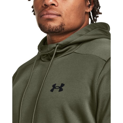 Męska bluza treningowa nierozpinana z kapturem Under Armour UA Armour Fleece Hoodie - oliwkowa/khaki ze sklepu Sportstylestory.com w kategorii Bluzy męskie - zdjęcie 162500638