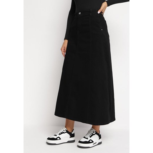 Czarna Spódnica Maxi Trapezowa Blovima ze sklepu Born2be Odzież w kategorii Spódnice - zdjęcie 162500999