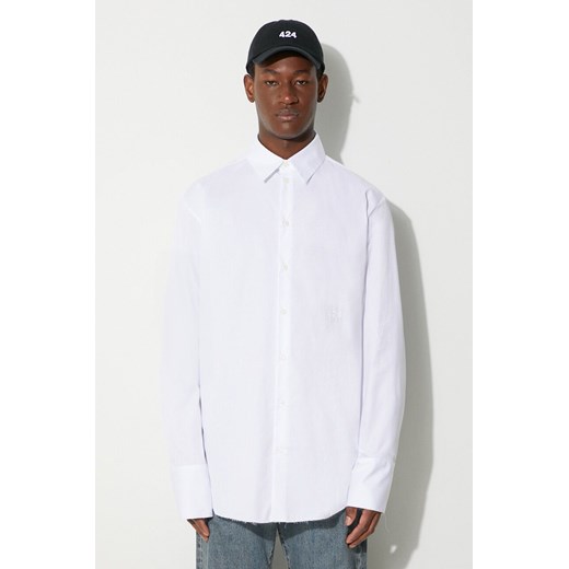 424 koszula męska kolor biały regular z kołnierzykiem klasycznym 35424E02R.236505 ze sklepu PRM w kategorii Koszule męskie - zdjęcie 162501445
