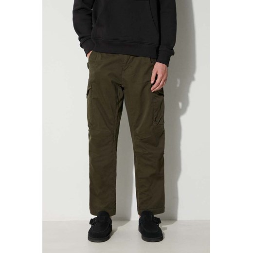 C.P. Company spodnie STRETCH SATEEN LOOSE CARGO PANTS męskie kolor zielony w fasonie cargo 15CMPA123A005529G ze sklepu PRM w kategorii Spodnie męskie - zdjęcie 162501529