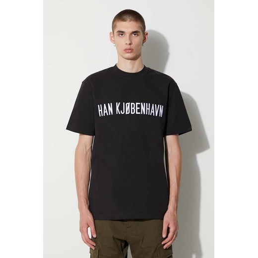 Han Kjøbenhavn t-shirt bawełniany kolor czarny z aplikacją ze sklepu PRM w kategorii T-shirty męskie - zdjęcie 162501545