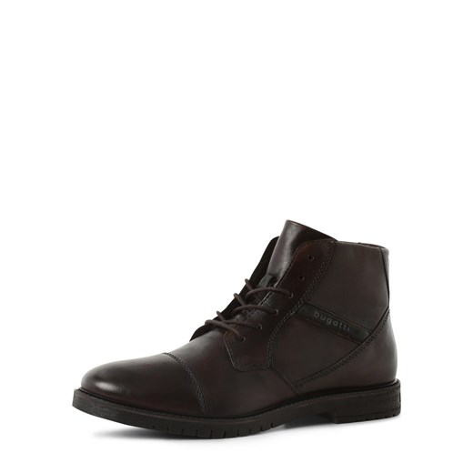 Bugatti Kozaki ze skóry Mężczyźni skóra czekoladowy jednolity ze sklepu vangraaf w kategorii Buty zimowe męskie - zdjęcie 162505187