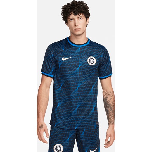 Męska koszulka piłkarska Nike Dri-FIT Chelsea F.C. Stadium 2023/24 (wersja wyjazdowa) - Niebieski ze sklepu Nike poland w kategorii T-shirty męskie - zdjęcie 162506187