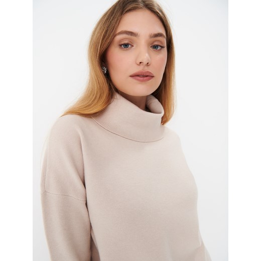Mohito - Beżowy sweter z golfem - Kremowy Mohito L Mohito