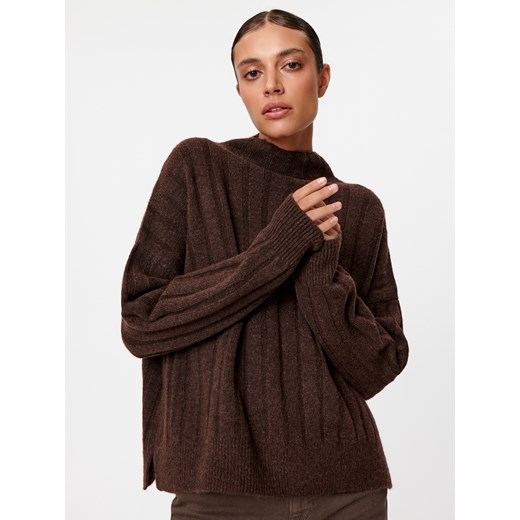 Sinsay - Sweter w prążki - brązowy Sinsay L Sinsay