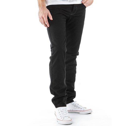 Spodnie męskie jeans (ux0171) dstreet czarny bawełna