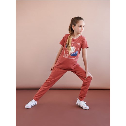 Sinsay - Spodnie dresowe jogger - czerwony Sinsay 158 Sinsay