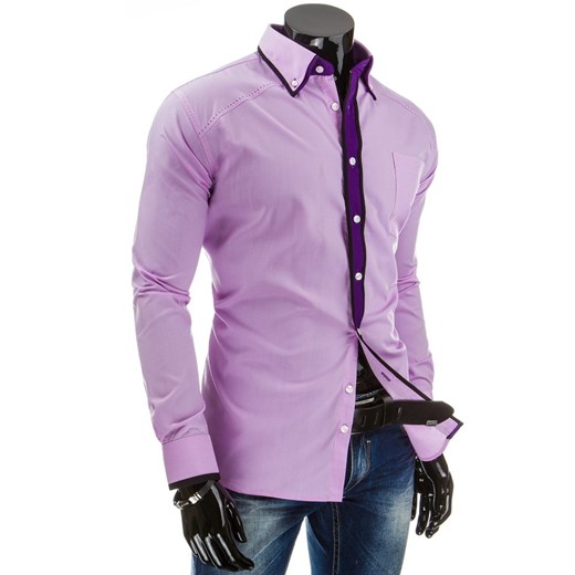 Koszula męska nowoczesna (dx0722) dstreet fioletowy bawełna