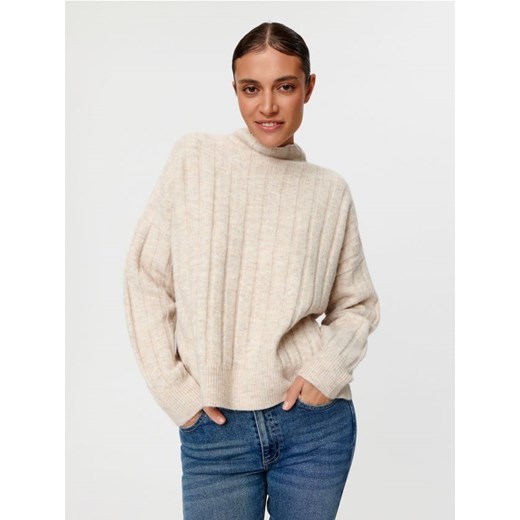 Sinsay - Sweter w prążki - beżowy Sinsay XS Sinsay