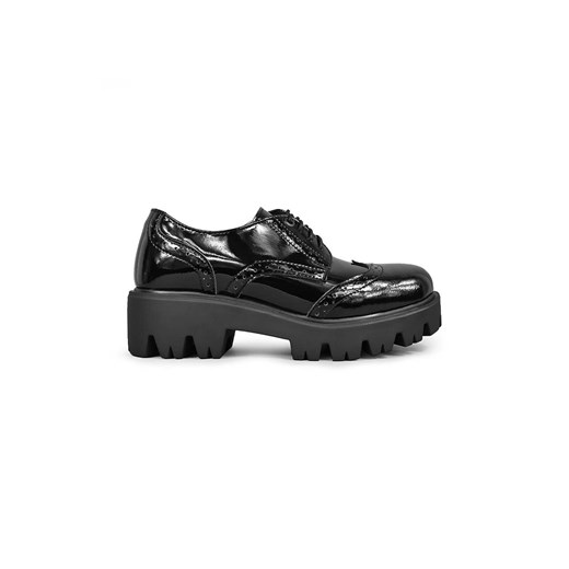 Altercore Półbuty Nefi Vegan Black Patent damskie kolor czarny na platformie Altercore 36 ANSWEAR.com