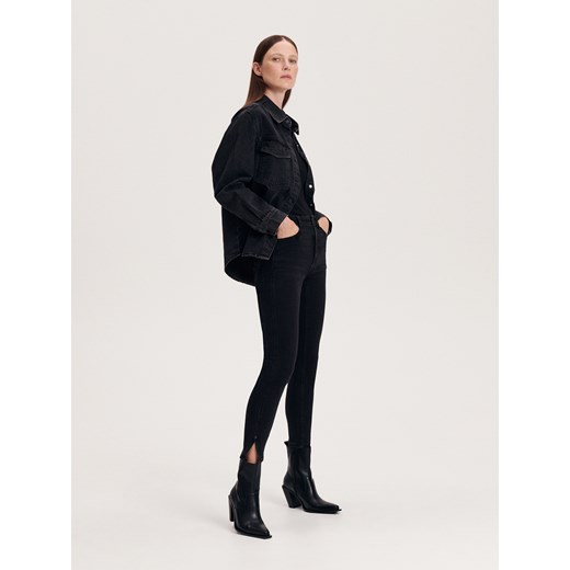 Reserved - Jeansy slim ze średnim stanem - czarny Reserved 34 Reserved