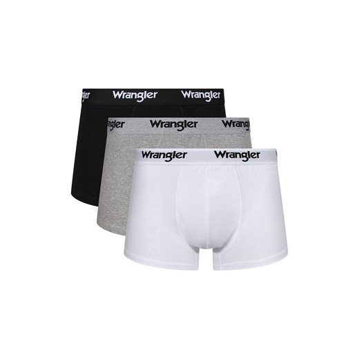 Wrangler 3-pack bawełniane bokserki męskie Masson, Kolor biało-szaro-czarny, Rozmiar M, Wrangler ze sklepu Intymna w kategorii Majtki męskie - zdjęcie 162514915