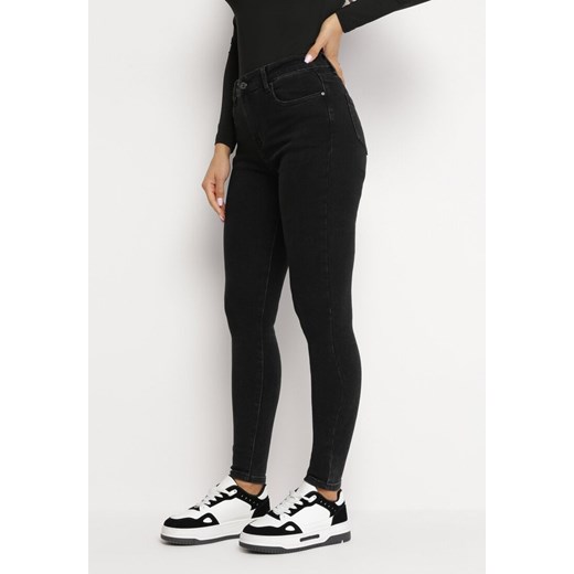 Czarne Klasyczne Jeansy o Fasonie Skinny Tawake ze sklepu Born2be Odzież w kategorii Jeansy damskie - zdjęcie 162518656