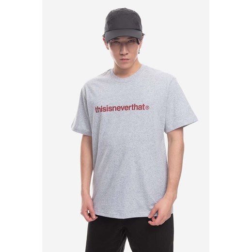 thisisneverthat t-shirt bawełniany T-Logo Tee kolor szary z nadrukiem TN230TTSST01-WHITE ze sklepu PRM w kategorii T-shirty męskie - zdjęcie 162522458