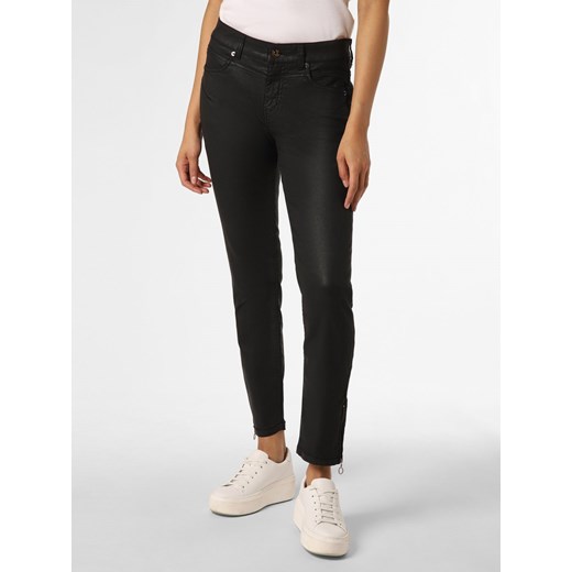 MAC Spodnie Kobiety Sztuczna skóra czarny jednolity ze sklepu vangraaf w kategorii Spodnie damskie - zdjęcie 162524448