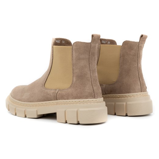 Skórzane sztyblety damskie wsuwane 0708W beżowe Wasak 39 okazyjna cena butyolivier