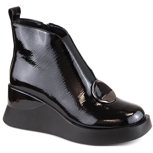 Botki damskie na koturnie czarne D&A S.Barski Premium Collection MR870-36 36 ButyModne.pl