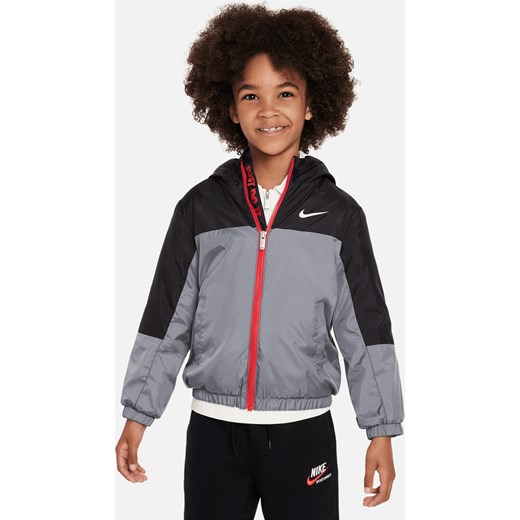 Kurtka dla małych dzieci Nike Fleece Lined Woven Jacket - Szary ze sklepu Nike poland w kategorii Kurtki chłopięce - zdjęcie 162532258