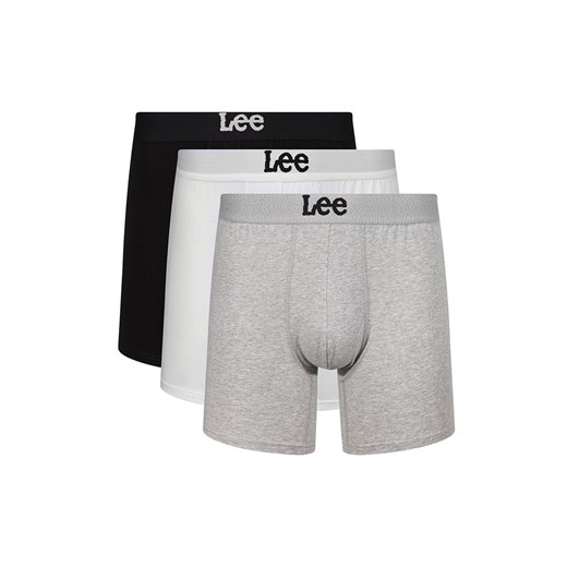 Lee 3-pack bawełniane bokserki męskie long Lind, Kolor biało-szaro-czarny, Rozmiar S, LEE ze sklepu Primodo w kategorii Majtki męskie - zdjęcie 162532969