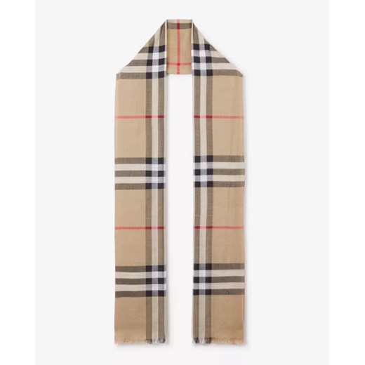 Burberry Wełniano-jedwabny szalik w kratę Burberry ONE SIZE Moliera2.com