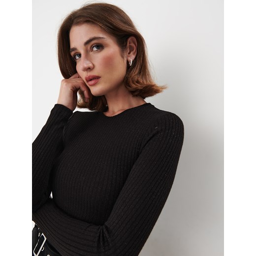 Mohito - Prążkowana czarna bluzka - Czarny Mohito S Mohito