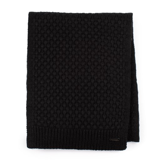 Damski szalik z drobnym geometrycznym wzorem czarny ze sklepu WITTCHEN w kategorii Szaliki i chusty damskie - zdjęcie 162549316