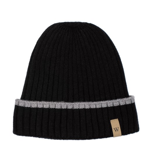 Męska czapka z kolorowym paskiem prosta czarno-szara ze sklepu WITTCHEN w kategorii Czapki zimowe męskie - zdjęcie 162549365