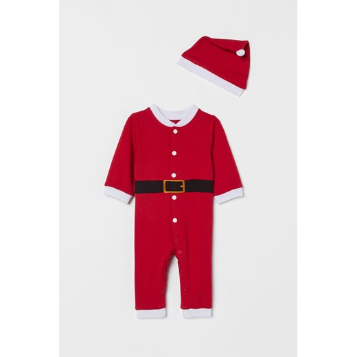 H & M - Bawełniany kostium Mikołaja - Czerwony H & M 62 (2-4M) H&M