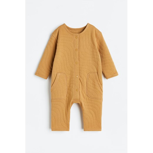 H & M - Pikowany kombinezon z dżerseju - Beżowy H & M 80 (9-12M) H&M
