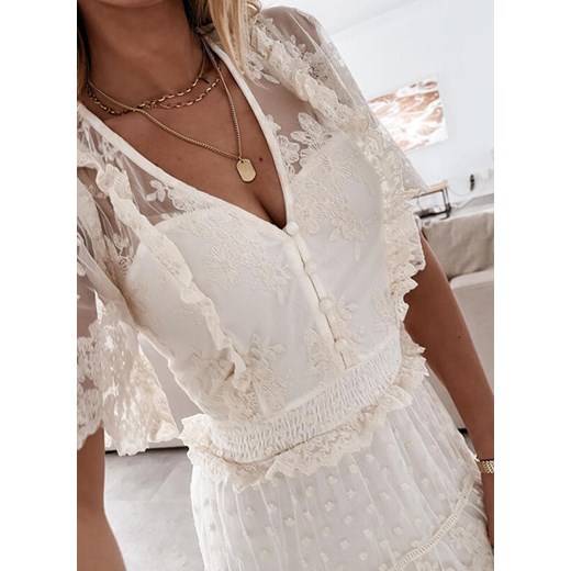 Sukienka maxi w stylu boho z tiulową warstwą Attirra XL Attirra